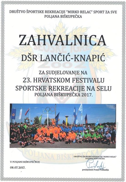 23. hrvatski festival sportske rekreacije na selu – Poljana Biškupečka