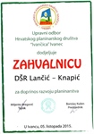 „DŠR Lančić – Knapić“ primilo zahvalnicu „Hrvatskog planinarskog društva Ivančica – Ivanec“