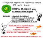 NAJAVA: 13. NATJECANJE U SPORTSKOM RIBOLOVU - za članove DŠR Lančić - Knapić