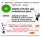 NAJAVA: 14. NATJECANJE U SPORTSKOM RIBOLOVU - za članove DŠR Lančić - Knapić